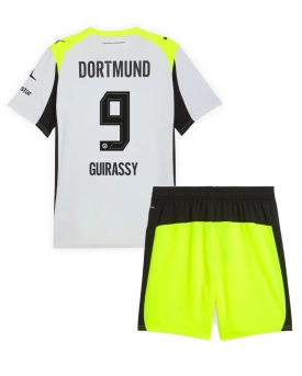 Borussia Dortmund Serhou Guirassy #9 Maglia Gara Trasferta Repliche 2025-26 Bambino Maniche Corte